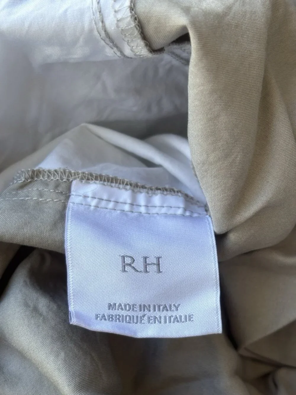 NEW Restoration Hardware RH Cal King Box Spring Cover Italian Vintage Washed FOG